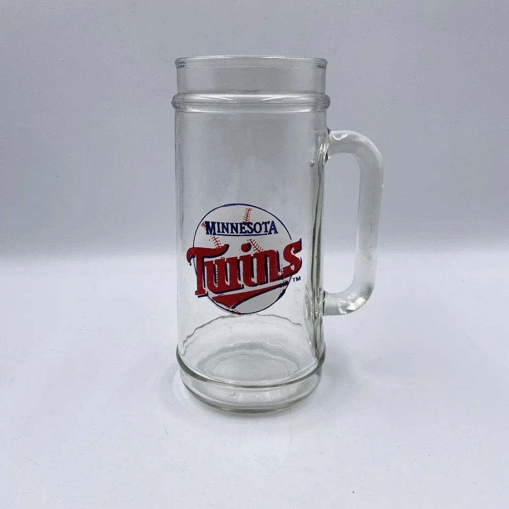 Vintage Minnesota Twins Glass Beer Mug‎ Stein 6.75